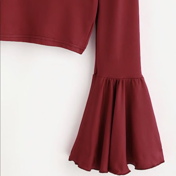 Fluted Sleeve Crop Tee - Picture 2 of 2